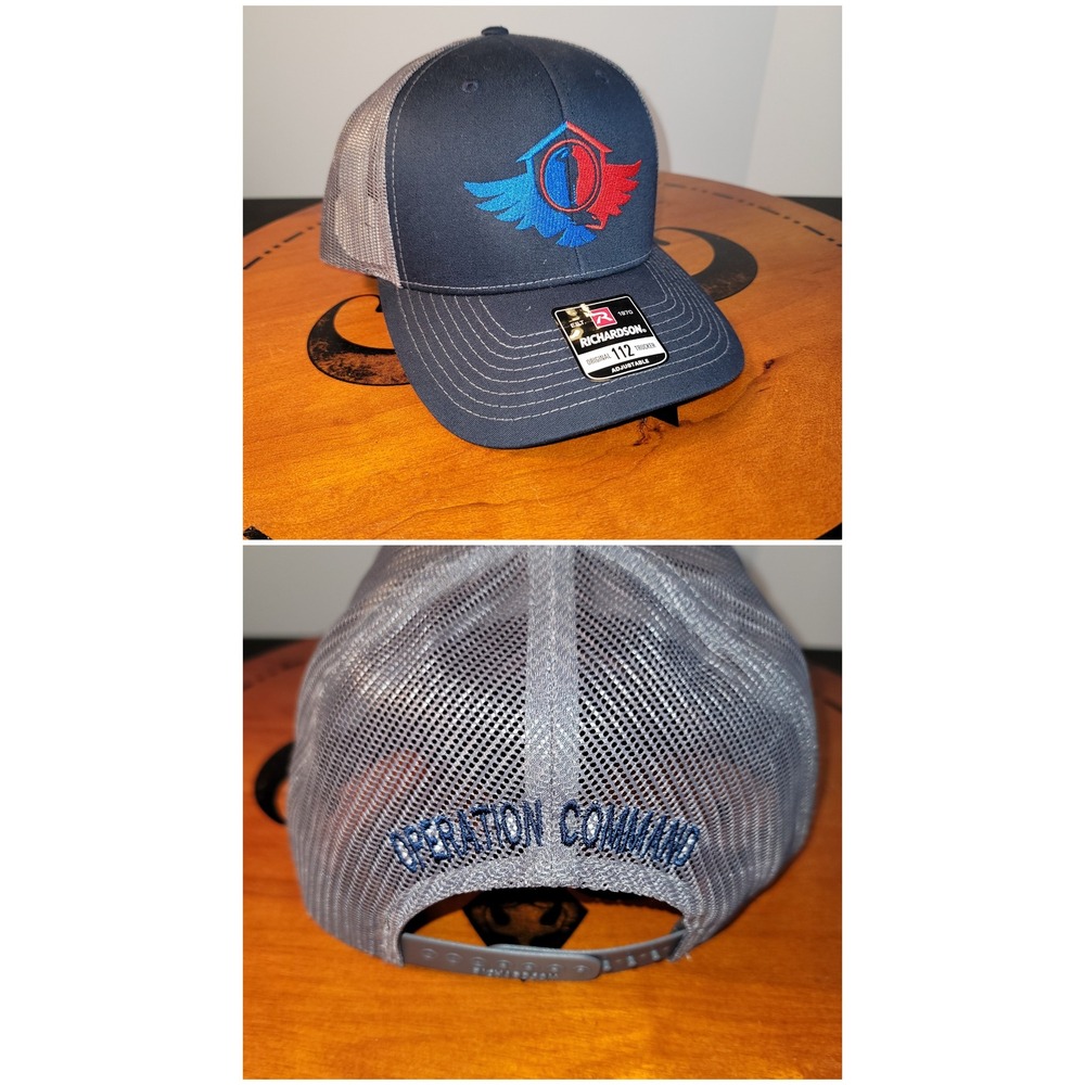 Richardson 112 Trucker Hat Navy Grey Operation Command Snapback Mesh Cap NEW
